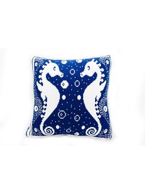 Подушка декоративная  Морской конёк ARLONI. Цвет: синий