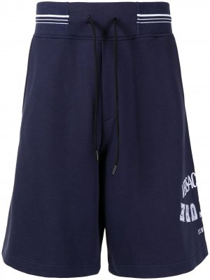 Спортивные шорты с логотипом Versace Jeans Couture. Цвет: синий