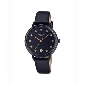 Женские часы с кожаным черным ремешком, Black Leather Women s Watch, Casio