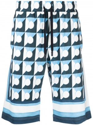 Спортивные шорты с принтом Majolica Dolce & Gabbana. Цвет: синий