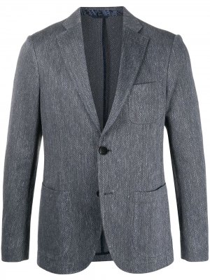 Однобортный пиджак с геометричным узором Etro. Цвет: синий