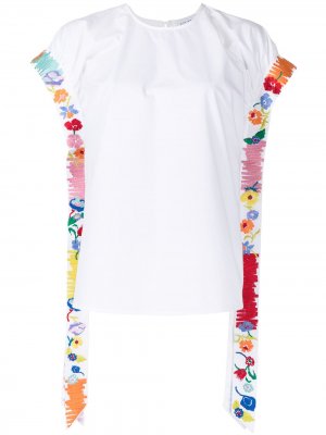 Поплиновая рубашка с вышивкой Mira Mikati. Цвет: белый