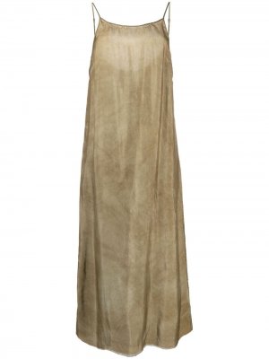 Длинное платье-трапеция без рукавов Uma Wang. Цвет: нейтральные цвета