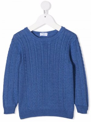 Cable-knit cotton jumper Siola. Цвет: синий