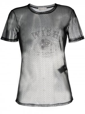 Прозрачная футболка Ermanno. Цвет: черный