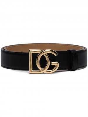 Ремень с логотипом DG Dolce & Gabbana. Цвет: черный