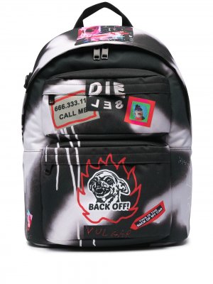 Рюкзак с нашивкой-логотипом Diesel. Цвет: черный