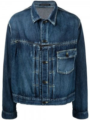 Джинсовая куртка со складками Yohji Yamamoto. Цвет: синий