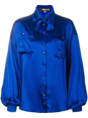 Блузка с горловиной на завязке Fendi Pre-Owned. Цвет: синий