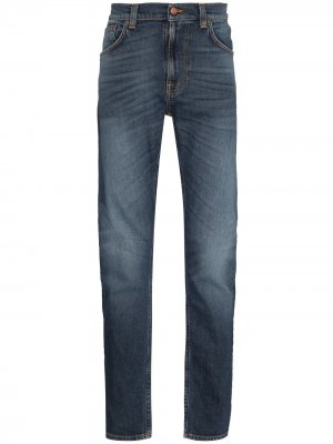 Прямые джинсы средней посадки Nudie Jeans. Цвет: синий
