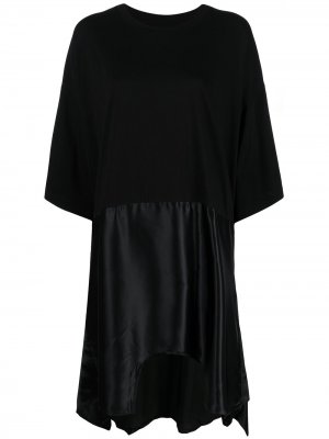 Платье-футболка с асимметричным подолом MM6 Maison Margiela. Цвет: черный