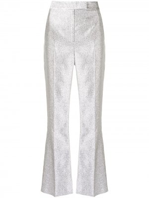 Строгие брюки с эффектом металлик 3.1 Phillip Lim. Цвет: серебристый