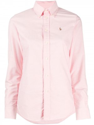 Рубашка на пуговицах с вышитым логотипом Polo Ralph Lauren. Цвет: розовый