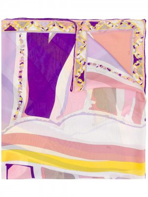 Шарф с абстрактным принтом Emilio Pucci. Цвет: розовый