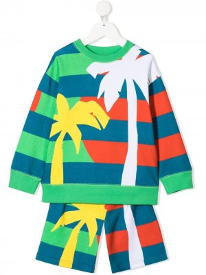 Спортивный костюм с принтом Stella McCartney Kids. Цвет: зеленый