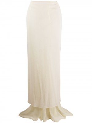 Прозрачная юбка макси 2000-х годов Romeo Gigli Pre-Owned. Цвет: нейтральные цвета
