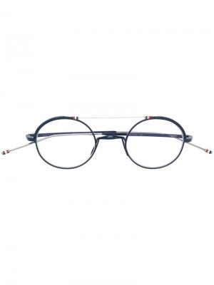 Round frame glasses Thom Browne Eyewear. Цвет: синий
