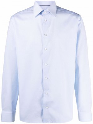 Узкая рубашка с жаккардовым узором Eton. Цвет: синий