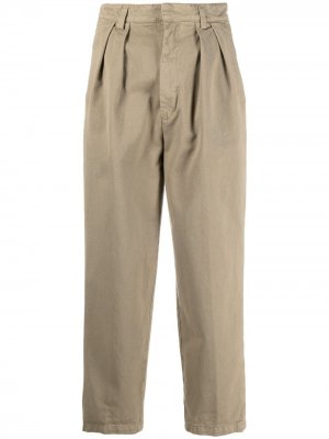 Укороченные брюки прямого кроя Haikure. Цвет: зеленый