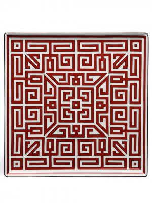 Квадратная тарелка Labirinto (30 см) GINORI 1735. Цвет: красный