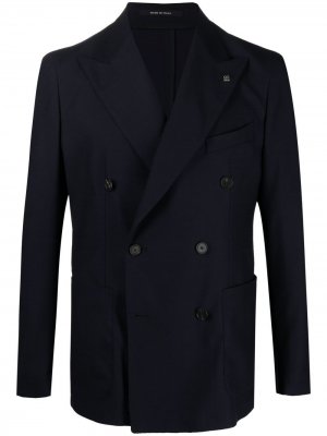 Двубортный пиджак Darrel Tagliatore. Цвет: синий