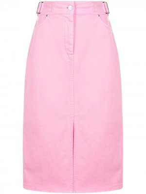 Джинсовая юбка миди MSGM. Цвет: розовый