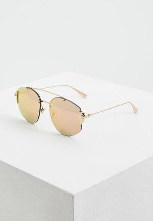Очки солнцезащитные Christian Dior. Цвет: золотой