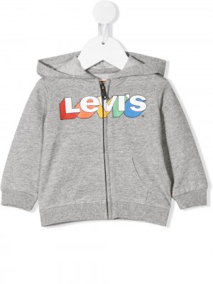 Levis Kids толстовка на молнии с логотипом Levi's. Цвет: серый