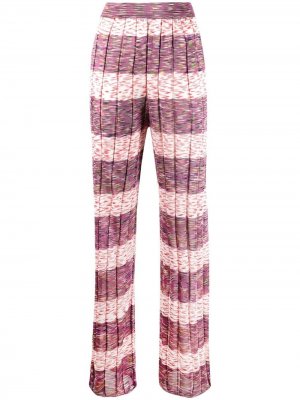 Полосатые брюки с завышенной талией M Missoni. Цвет: розовый