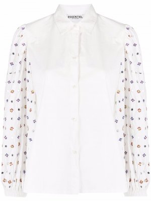 Floral-embellished blouse Essentiel Antwerp. Цвет: белый