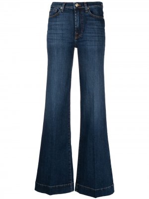 Расклешенные джинсы с завышенной талией 7 For All Mankind. Цвет: синий