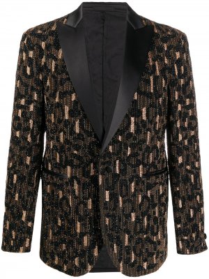 Пиджак с бисером Versace. Цвет: черный
