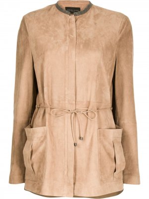 Куртка с завязкой и накладными карманами Fabiana Filippi. Цвет: коричневый