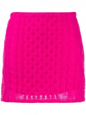 Мини-юбка фактурной вязки Laneus. Цвет: розовый