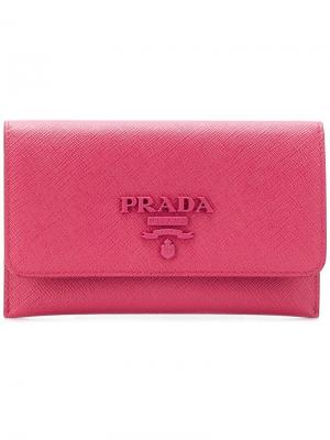 Кошелек с откидным клапаном логотипом Prada. Цвет: розовый