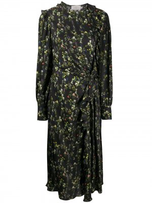 Платье Nicola с цветочным принтом Preen By Thornton Bregazzi. Цвет: черный