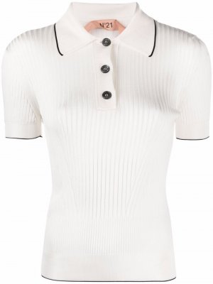Трикотажная рубашка поло с короткими рукавами Nº21. Цвет: белый