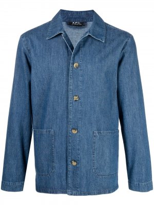 Джинсовая куртка с накладными карманами A.P.C.. Цвет: синий