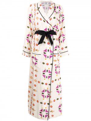 Платье с геометричным принтом Victoria Beckham. Цвет: розовый