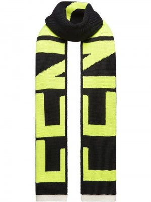 Вязаный шарф с логотипом Fendi. Цвет: черный