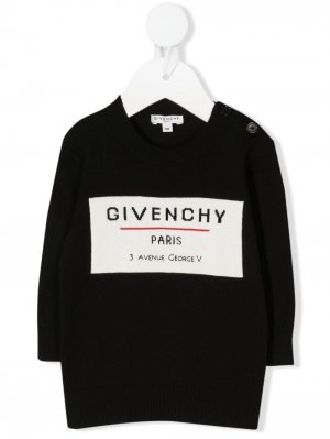 Джемпер с вышитым логотипом Givenchy Kids. Цвет: черный