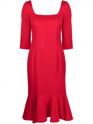LAutre Chose креповое платье с расклешенным подолом L'Autre. Цвет: красный