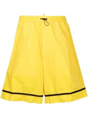 Спортивные шорты с перфорацией логотипа Dsquared2. Цвет: желтый