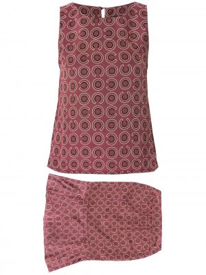 Комплект из топа и юбки с геометричным принтом Chanel Pre-Owned. Цвет: фиолетовый