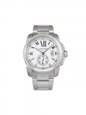 Наручные часы Calibre pre-owned 42 мм 2010-го года Cartier. Цвет: белый