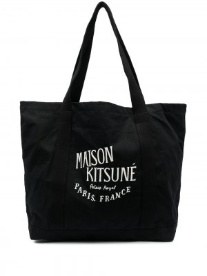 Сумка-шопер с логотипом Maison Kitsuné. Цвет: черный