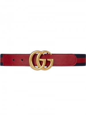 Ремень с отделкой Web и логотипом GG Gucci Kids. Цвет: красный