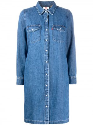 Levis джинсовое платье-рубашка Levi's. Цвет: синий