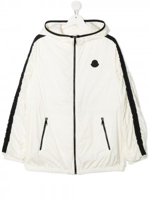 Куртка с нашивкой-логотипом Moncler Enfant. Цвет: нейтральные цвета
