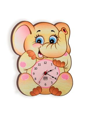 Часы настенные Слон Семён, Ларец чудес. Цвет: светло-коричневый, розовый